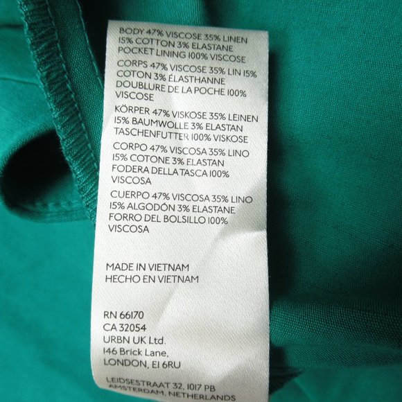 Anthropologie Maeve Square-Neck Buttondown Dress Emerald Green - 00 XXS - Picture 11 of 12